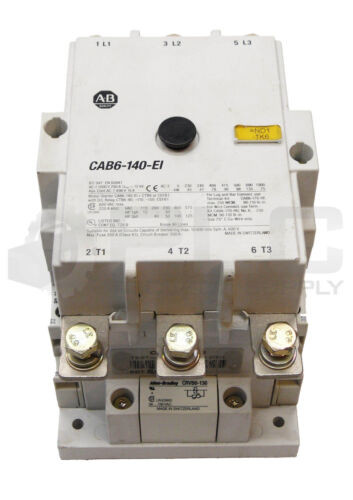 Allen Bradley Cab6-140-Ei Contactor W/ Crvb6-136 W/ (2) Cab6-P Contact ...