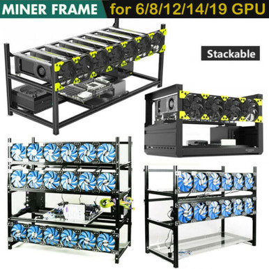 6/8/14/19 Gpu Aluminum Stackable Open Air Mining Computer Frame Rig ...