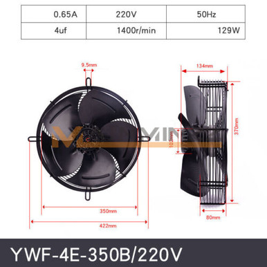 New One Weiguang External Rotor Axial Flow Fan Ywf4E-350B 220V 132W 0 ...