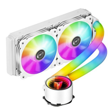 Liquid Cpu Cooler White 240Mm Argb Pwm Fans Pipe Glow Water Cooling ...