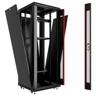 Server Cabinet - 27U Rack 24 Inch Depth - Power Strip - Casters - 2 ...