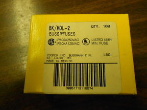 Lot De 10 Fusibles COOPER BUSSMAN BK/MDL-3/10 - Neuf, Emballage D'Origine - Pièce Électrique