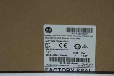 New 2080-LC70-24QWB Allen-Bradley Micro870 24 I/O ENet/IP Controller