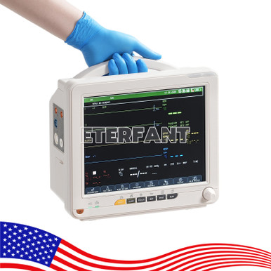 New 12 Patient Monitor ICU CCU Vital Sign For Hospital ECG NIBP RESP TEMP