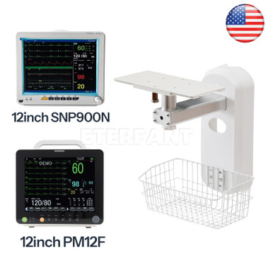 New 12 Patient Monitor ICU CCU Vital Sign TEMP ECG NIBP RESP/Wall Mount