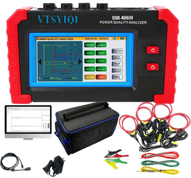 New 3 Phase Power Quality Analyzer With Current True Rms 10A6000A Ct Size