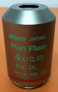 Buy -NIKON PLAN FLUOR 4X/0.13 PHL DL WD 16.4 MICROSCOPE OBJECTIVE