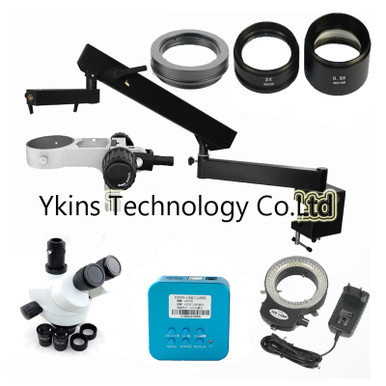 3.5X 90X Simul focal Trinocular Articulating Arm Pillar Clamp Zoom ...