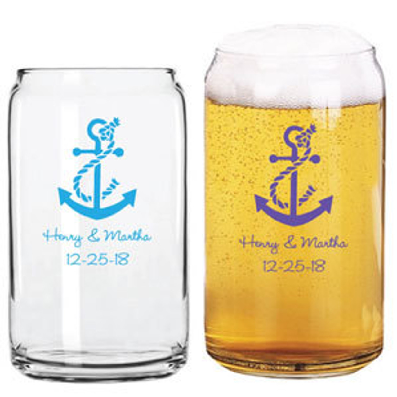 Personalized Frosted beer can glass – Roots and Lace