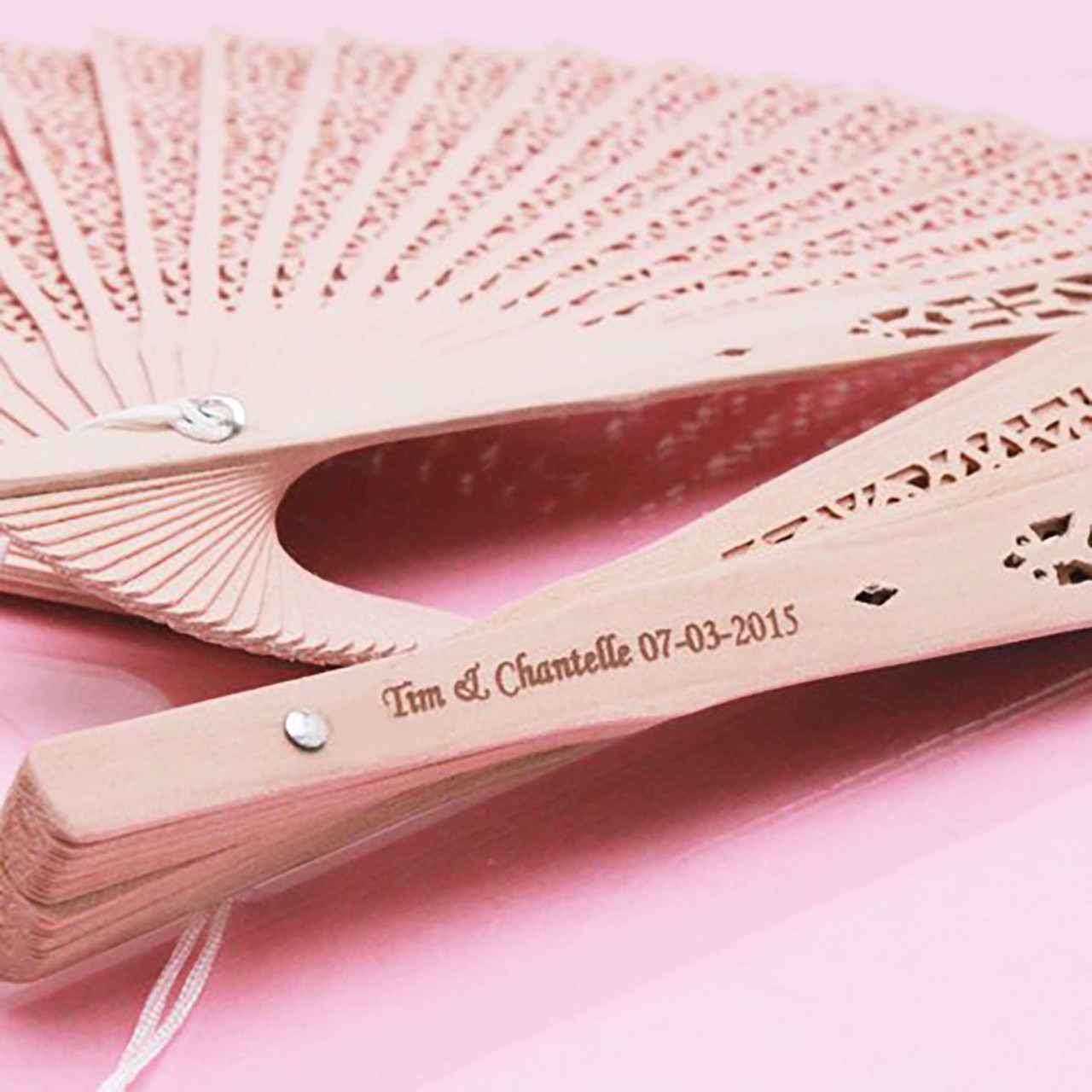 engraved sandalwood fans