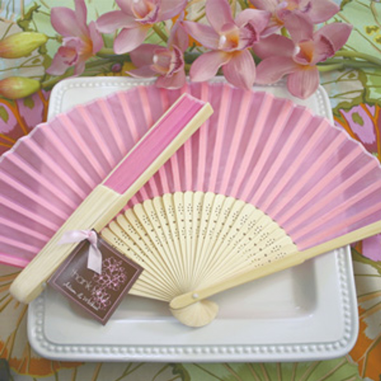 silk hand fans wedding favors