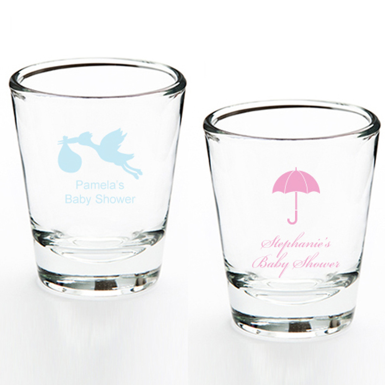 personalized baby shower shot glasses