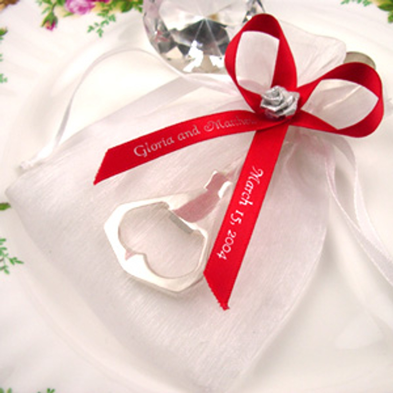 engraved ribbons wedding favors