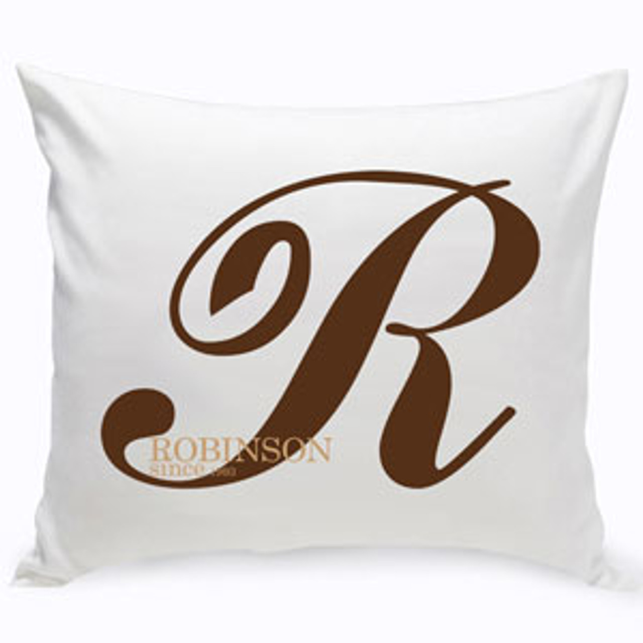 Personalized Calligraphy Monogram Throw Pillow - Favors & Flowers