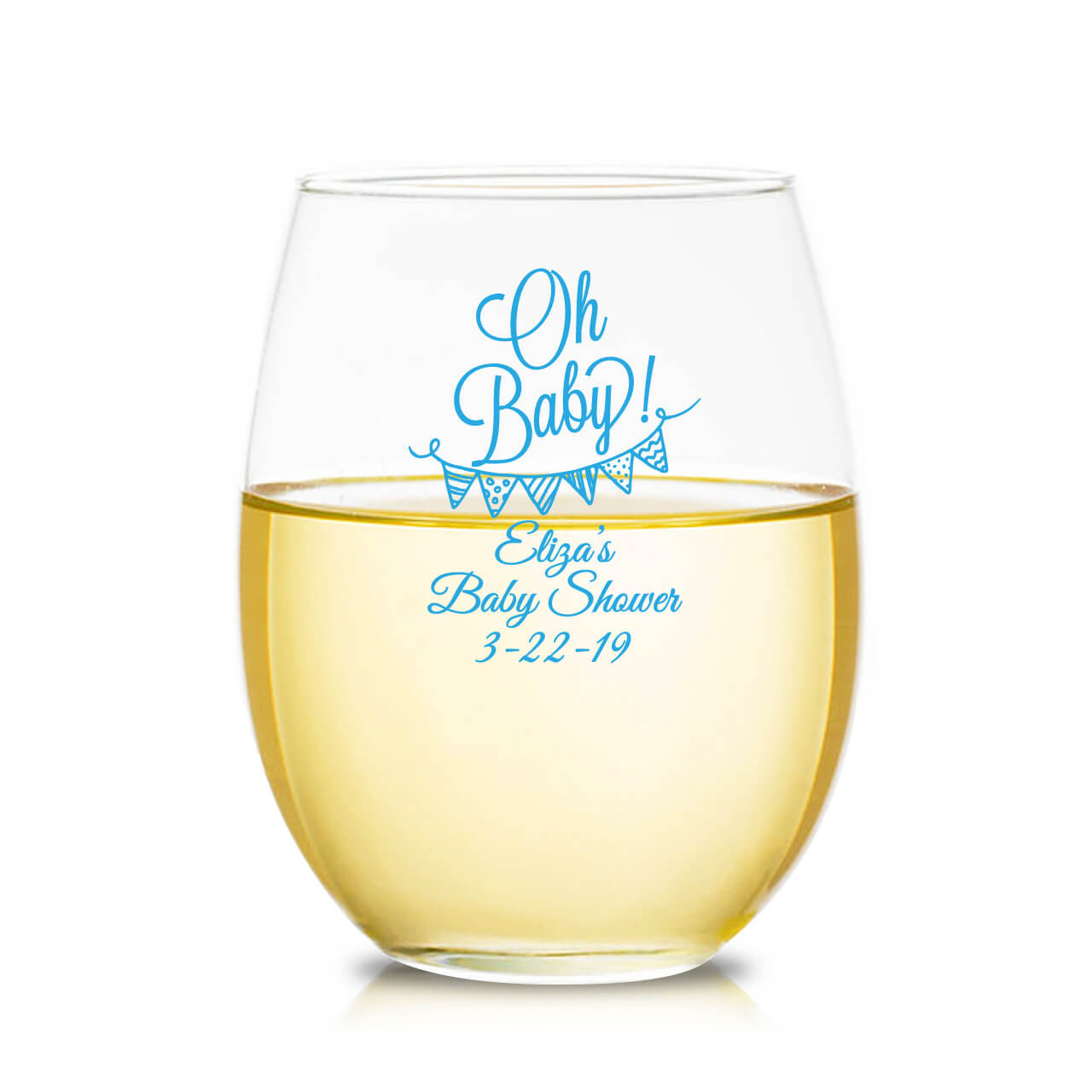 baby shower wine glass party favors