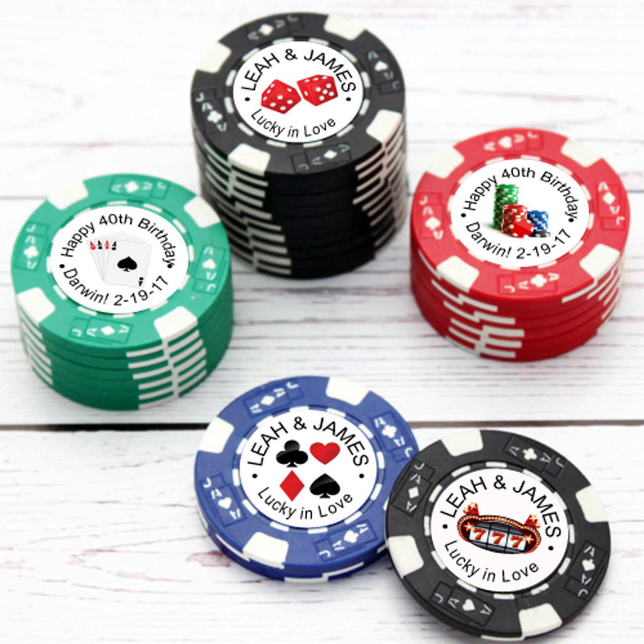 infancia Quizás documental Casino Design Personalized Las Vegas Poker Chips - 25 pcs - Favors & Flowers