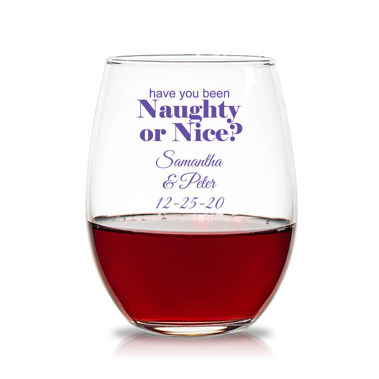 naughty or nice wine glass