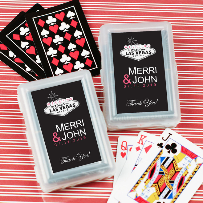 Casino Theme Las Vegas Wedding Thank You Favor Playing Cards