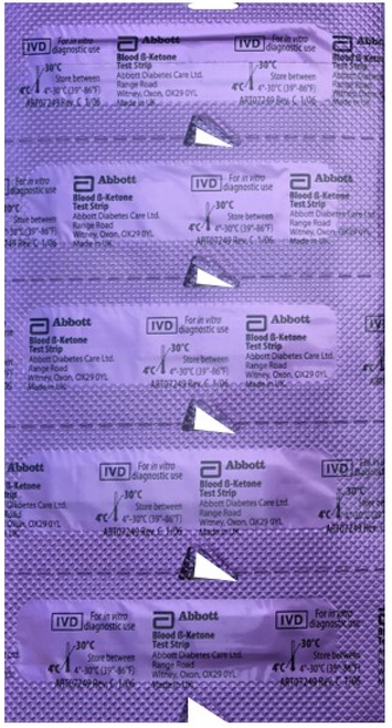 200 Blood Ketone Test Strips - UNBOXED