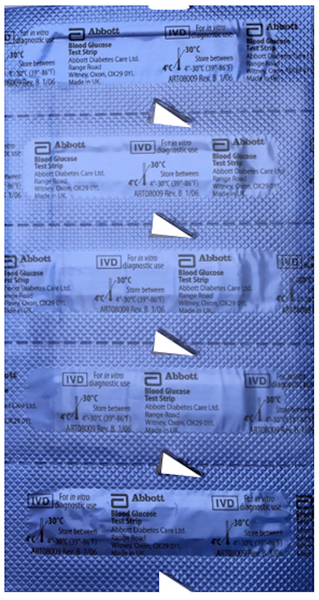 30 Blood Glucose Test Strips - UNBOXED