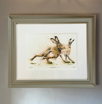 Hare Racing by artist Kay Johns