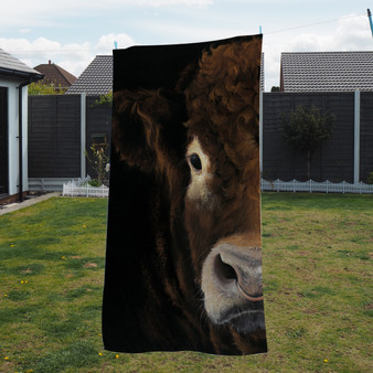 Towel - Big Brother 1. A Limousine Bull. Artwork by Kay Johns