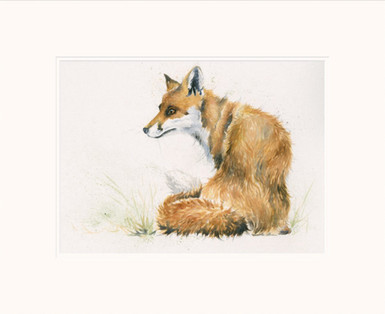 Small, mounted-only, fox artwork by Kay Johns