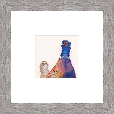 'I'm the Boss' Pheasant artwork by Kay Johns grey frame