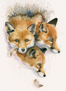 Partners in Crime. Fox Painting by Kay Johns
