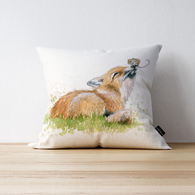 A Friend Like You- fox cub cushion by Kay Johns