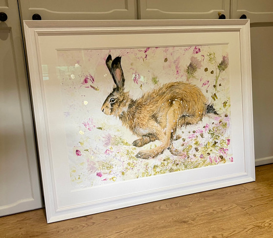 Thistle on the Wind original embellished artwork by Kay Johns