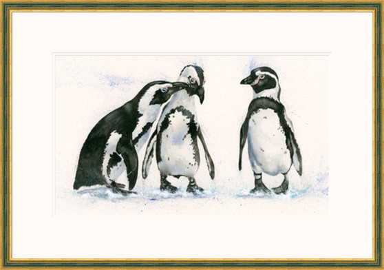 Twos Company by Kay Johns. Penguins, Penguin Painting