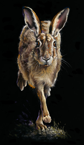 Running Late, Hare Original Painting, Hare Original painting by Kay Johns