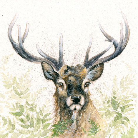 Red Stag original artwork by Kay Johns