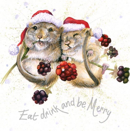 'Chuckle Berries' Christmas Greeting Card by Kay Johns