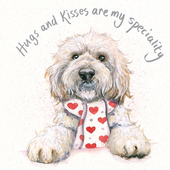 Cockapoo greeting card by Kay Johns - front view