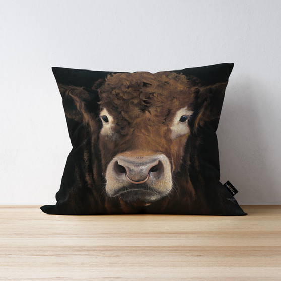 Big Brother bull cushion by Kay Johns