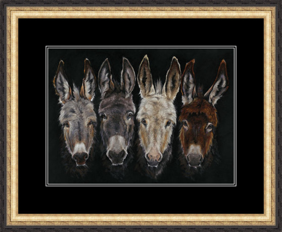 Donkey painting by Kay Johns 'medium' framed