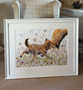 Naughty but Nice Embellished Original by Kay Johns. Fox Cub