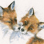 Kissing foxes artwork by Kay Johns