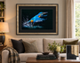 Making a Splash, Kingfisher painting framed, Kingfisher painting by Kay Johns