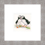 Two loving puffins by Kay Johns grey frame option
