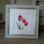 Original harvest mouse and tulips by Kay Johns