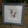 Distressed grey frame and double off white mount