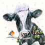 Jolly Holly Day's - Hand Embellished cattle artwork by Kay Johns 