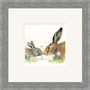 Hare original artwork by Kay Johns, Grey frame