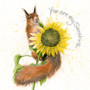 You are my Sunshine - Red Squirrel card by Kay Johns - front view