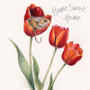 Flowerbed - Mouse in a tulip flower card by Kay Johns - front view