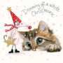 'White Christmouse' Cat & Mouse Christmas  card by Kay Johns - front image