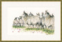 Border sheep by Kay Johns, large gold framed